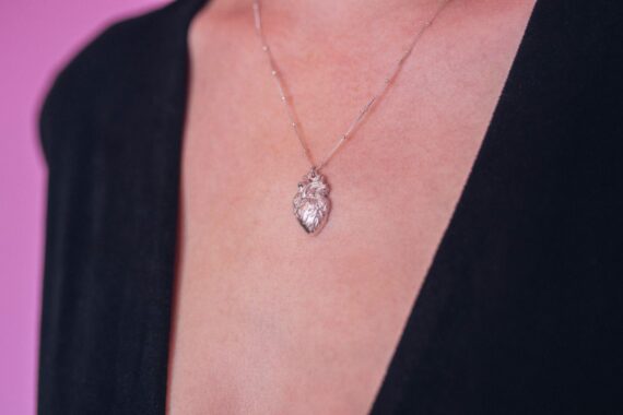 Collar corazón humano Plata - Imagen 2