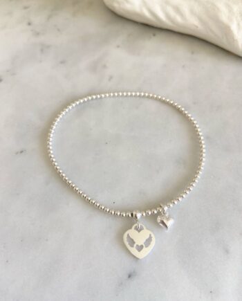 Pulsera elasticada medalla corazón alitas