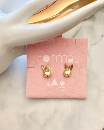 Aros conejo baño en oro