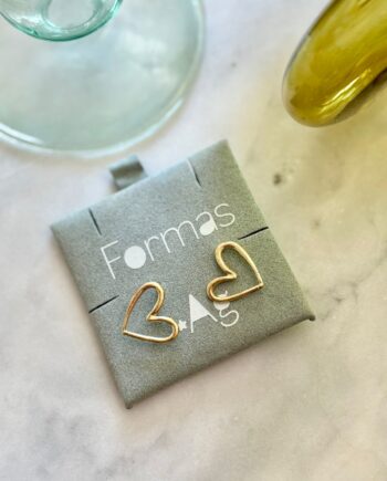 Aros Corazon Irregular Baño en oro